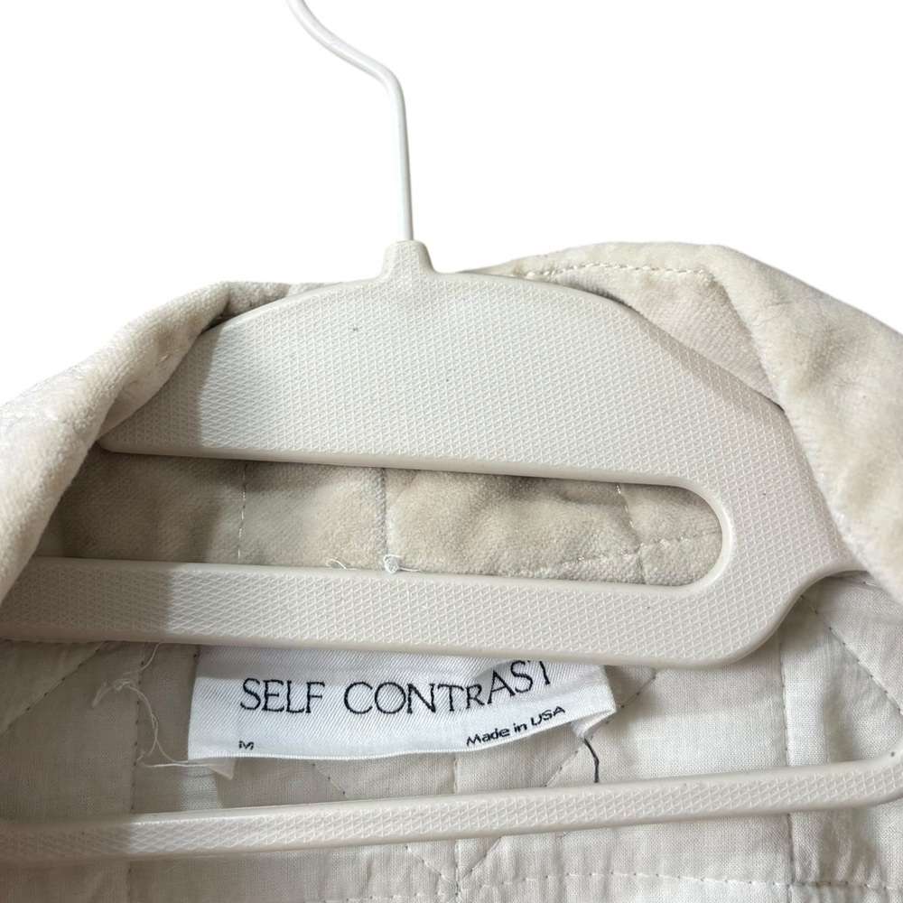 Self Contrast Made in USA Quilted Velvet Beige Kimono Style Jacket Oversized M - Picture 9 of 13